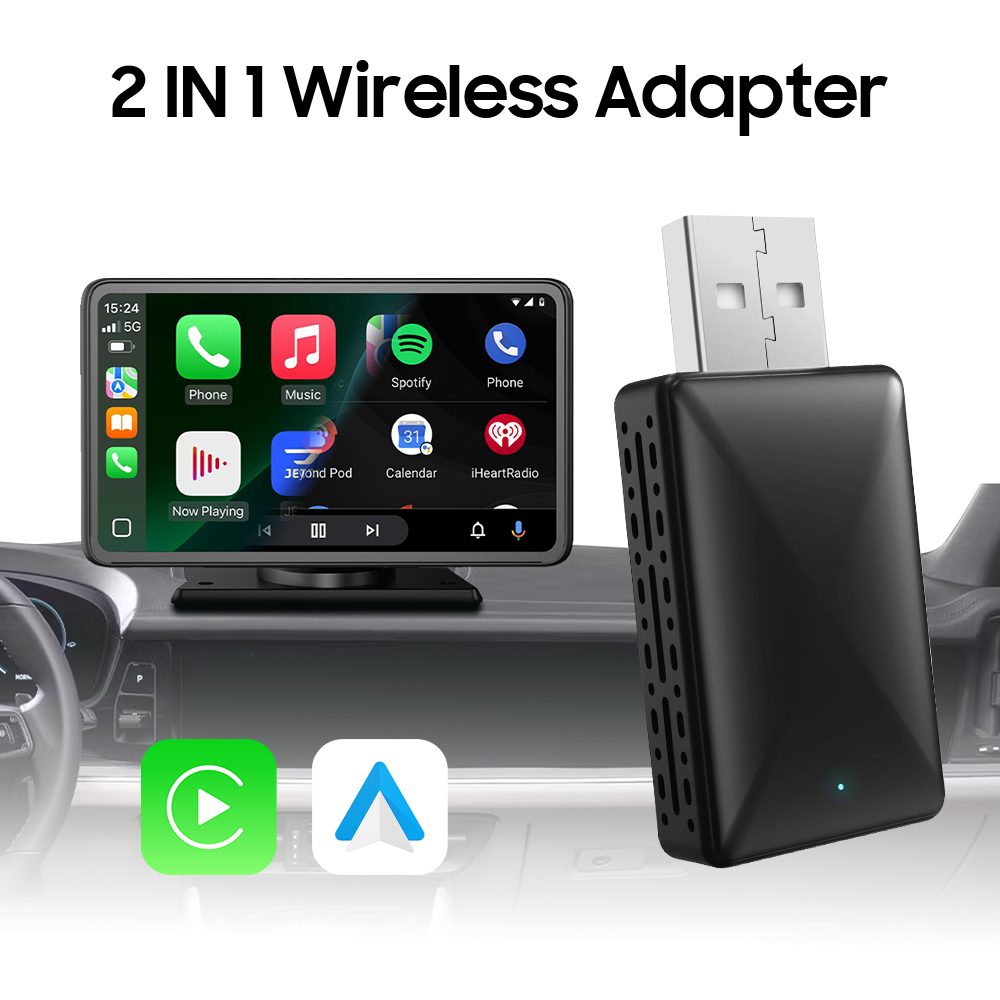 A6  Wireless Carplay & Wireless Android Auto 2 In 1 Adapter