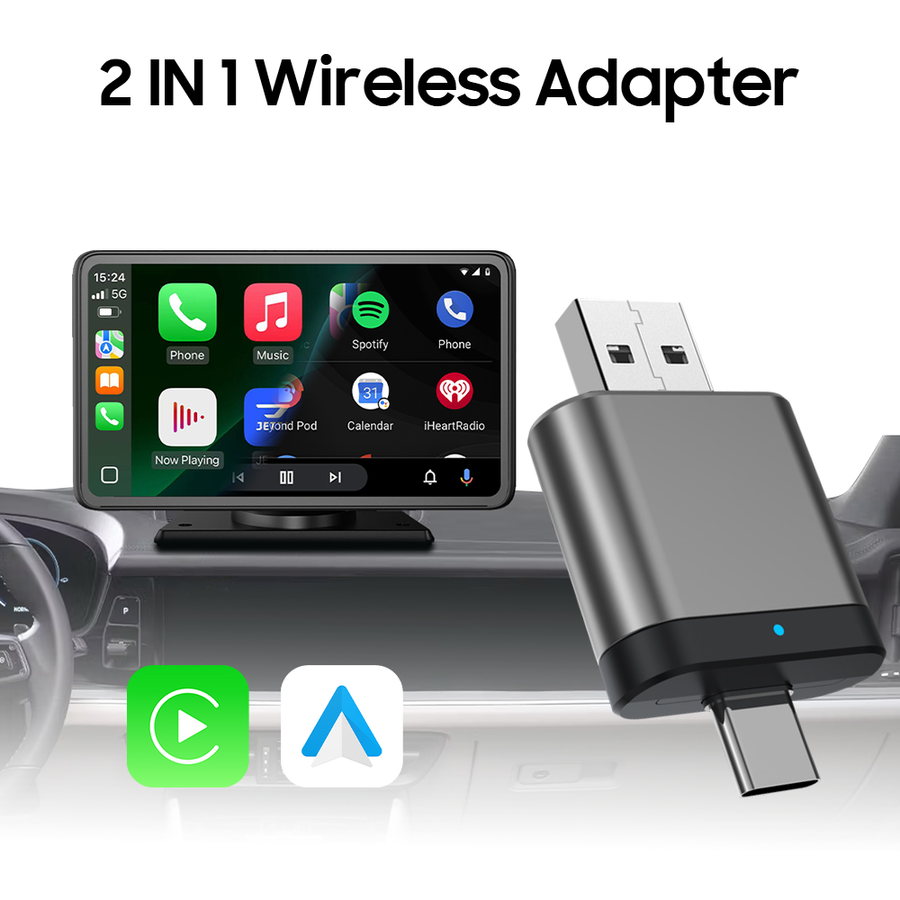 A9  Wireless Carplay & Wireless Android Auto 2 In 1 Adapter