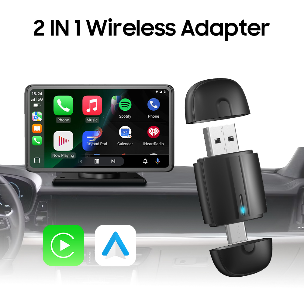 A12  Wireless Carplay & Wireless Android Auto 2 In 1 Adapter