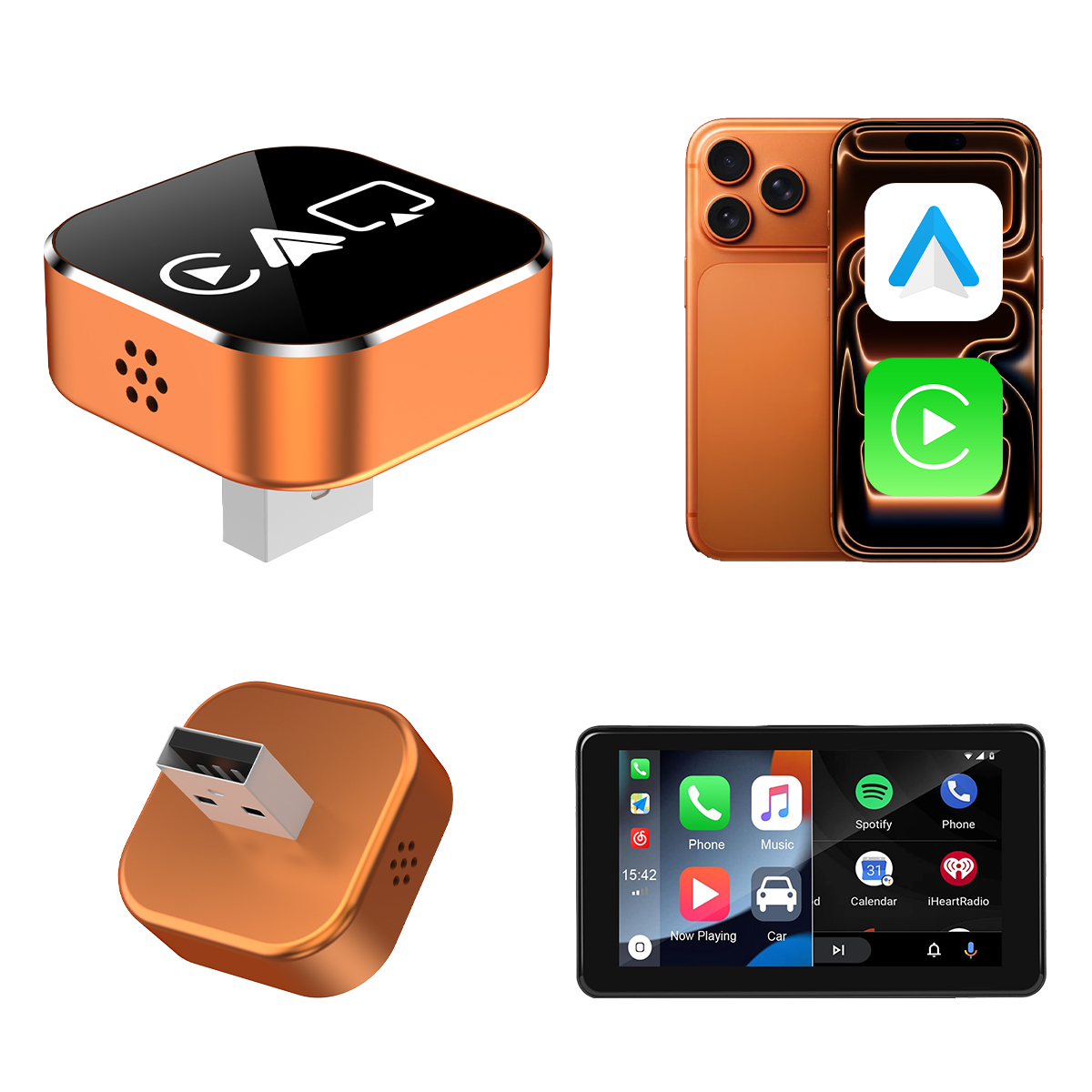 A5MT Wireless Carplay & Wireless Android Auto 4 In 1 Adapter  